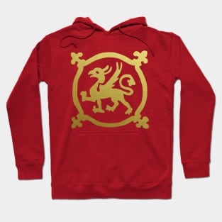 Medieval Style Metallic Gold Gryphon Hoodie